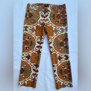 NWT Womens J Crew Colorful Patterned City Fit Capris 8